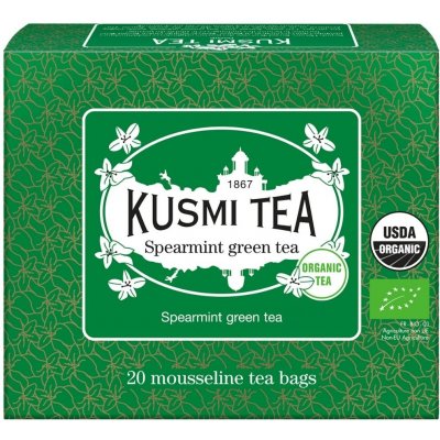 Kusmi Tea Porcovaný bio organický zelený čaj Spearmint green tea 20 sáčků 40 g – Sleviste.cz