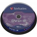 Verbatim DVD+R 4,7GB 16x, Advanced AZO+, cakebox, 10ks (43498)