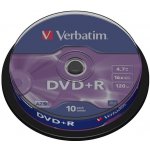 Verbatim DVD+R 4,7GB 16x, Advanced AZO+, cakebox, 10ks (43498) – Hledejceny.cz