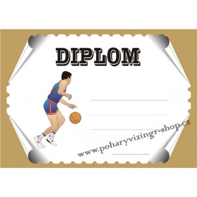 Basketbal diplom A4 č.12 – Zboží Mobilmania