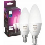 Philips Hue White and Color Ambiance Bluetooth LED žárovka E14 set 2ks 8719514356719 2x4W 2x470lm 2000-6500K RGB – Zboží Živě