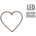 H&L Závěsná dekorace JUTE LED 25cm srdce YTL000330 – Hledejceny.cz