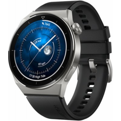 Huawei Watch GT3 Pro 46 mm, Light Titanium Case + Black Fluoroelastomer Strap