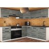 Kuchyňská linka Belini Lidiauniqa2 360 cm šedý antracit Glamour Wood s pracovní deskou