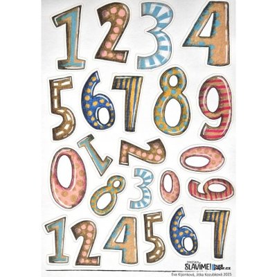 HuráPapír Samolepky A5 - Dneska slavíme! Číslice – Zboží Dáma