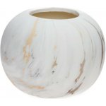 VÁZA MRAMOR KERAMIKA 18x18x14CM BIELO ZLATÁ – Hledejceny.cz