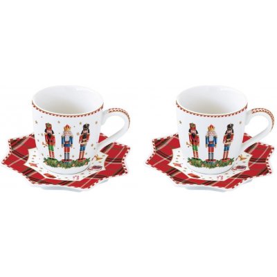 Easy Life porcelánových šálků a podšálků Vintage Nutcracker louskáček 2 x 100 ml