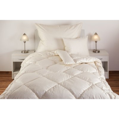 JAN Peří přikrývka prošívaná péřová 20/80 husí drané peří krémová 140x200 – Sleviste.cz
