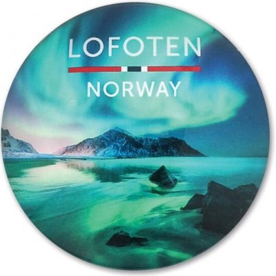 Kulatý magnet Lofoten NORWAY - polární záře – Hledejceny.cz