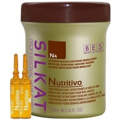 Bes Silkat Nutritivo/Trettamento N4 výživné sérum na poškozené vlasy 12 x 10 ml