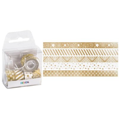 Samolepicí páska "Mini" 12 mm x 3 m - zlatá, 5 ks – Zbozi.Blesk.cz