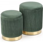 HALMAR Taburet MONTY tmavě zelená / zlatá – Zboží Dáma