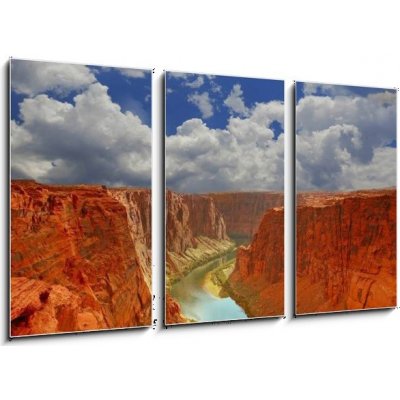 Obraz 3D třídílný - 90 x 50 cm - Water in the Beginning of the Grand Canyon Voda na začátku Velkého kaňonu – Zboží Mobilmania