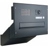 Poštovní schránka 1x poštovní schránka D-041 k zazdění do sloupku + čelní deska s 1x zvonkem a kamerou ABB - lakovaná - RAL 9005 MAT. - ČERNÁ