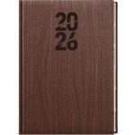 Baloušek Tisk Ctirad Wood A5 denní 2026 hnědý – Zboží Živě