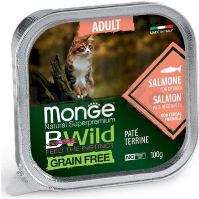Monge BWILD CAT Grain Free ADULT Losos se zeleninou100 g
