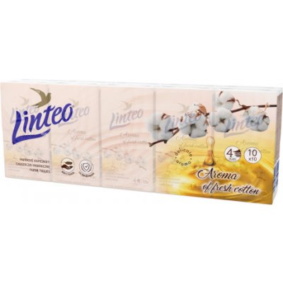 Linteo Papírové kapesníky Linteo s vůní bavlny - 4vrstvé, 10 x 10 ks - 30102 – Zboží Dáma