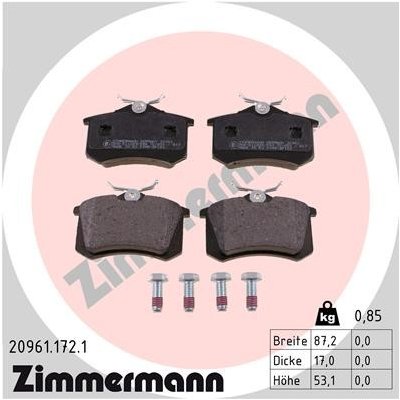Sada brzdových destiček, kotoučová brzda ZIMMERMANN 20961.172.1 – Hledejceny.cz