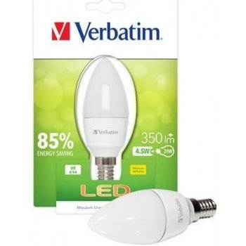 Verbatim LED žárovka teplá bílá Classic B svíčková E14 350lm 4,5W 2700K