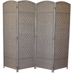 Axin Trading Paravan provázkový čtyřdílný světle šedá – Sleviste.cz