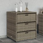 zahrada-XL Zahradní úložná skříň šedá 55 x 59 x 69 cm polyratan – Zboží Dáma