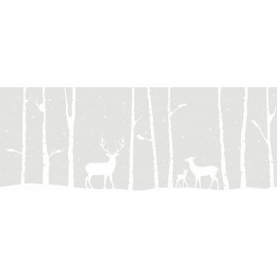 Vánoční statická bordura na sklo W5 20 x 150 cm Dekorativní statické bordury srnky v lese d-c-fix
