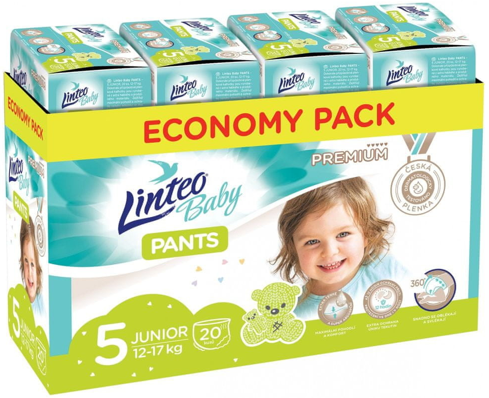 Linteo Baby Pants 5 Junior Premium 12-17 kg 80 ks