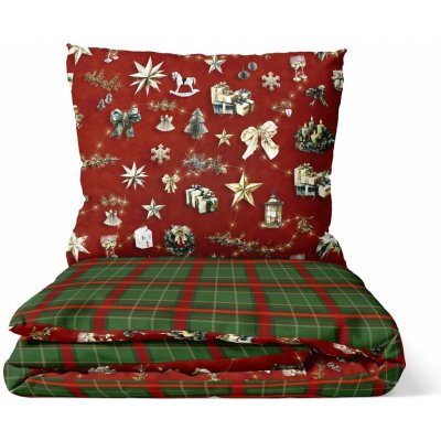 Darré bavlna povlečení Kouzlo Vánoc jasně červené duo 140x200 70x90 – Zboží Dáma