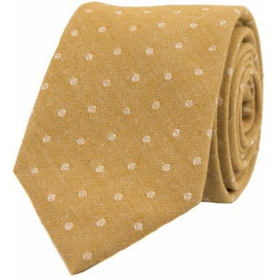 Hořčicová kravata s puntíky – Zboží Mobilmania