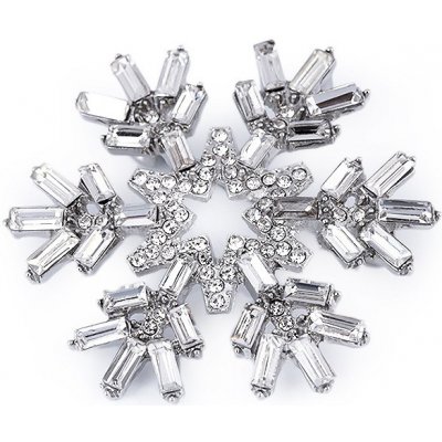 Prima-obchod brož s broušenými korálky vločka crystal 52888 – Zboží Dáma