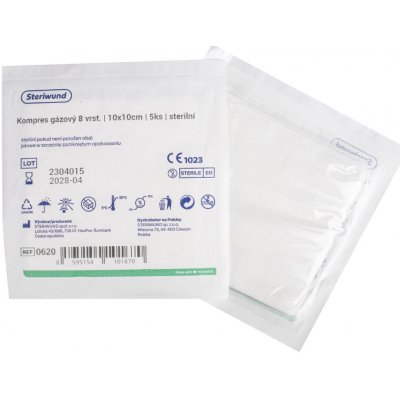 Steriwund gáza hydrofilní kompresy sterilní 10 x 10cm 5 ks – Zboží Mobilmania