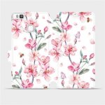 Pouzdro Mobiwear parádní flip Huawei P9 Lite - M124S Růžové květy – Zboží Mobilmania