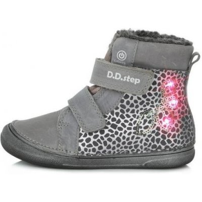 D.D.Step dětská zimní obuv blikající W078 238AM dark grey – Zboží Mobilmania