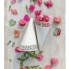 Svatební dekorace Svatební kornout na okvětní lístky - 8 ks - bílý krajkový lem