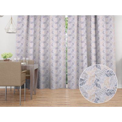 Biante Dekorační závěs PML-057 Mozaika žlutošedých listů na šedém 145x230 cm – Zboží Mobilmania