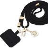 Přívěsky na mobil Guess Crossbody Popruh Cord 4G Charm zlatý/černý