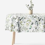 Goldea oválný teflonový ubrus eukalyptové lístky 120x160 cm – Zbozi.Blesk.cz