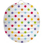 Lampion kulatý 20cm Puntíky na baterie elektrický-Lampion – Zboží Mobilmania