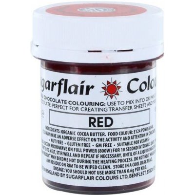 Sugarflair Barva do čokolády na bázi kakaového másla Red 35 g – Hledejceny.cz