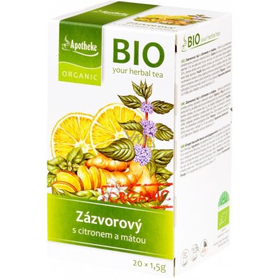 Apotheke Mediate BIO Zázvor s citronem a mátou čaj 20 x 1,5 g – Zboží Mobilmania