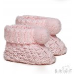 Kojenecké vzorované růžové capáčky s bambulkou – Zboží Dáma