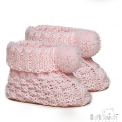 Kojenecké vzorované růžové capáčky s bambulkou – Zboží Dáma