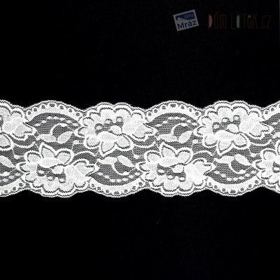 Elastická krajka bílá, 100 mm – Zbozi.Blesk.cz
