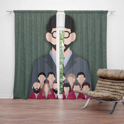 Sablio Závěs Money heist Profesor a jeho tým Zelená: 2ks 140x250cm – Hledejceny.cz