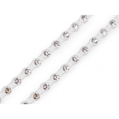 Štrasový prýmek / borta s kamínky Ø4 mm crystal 9m – Hledejceny.cz