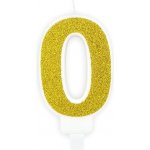 PartyDeco narozeninová svíčka zlatá číslo 0 – Zboží Dáma
