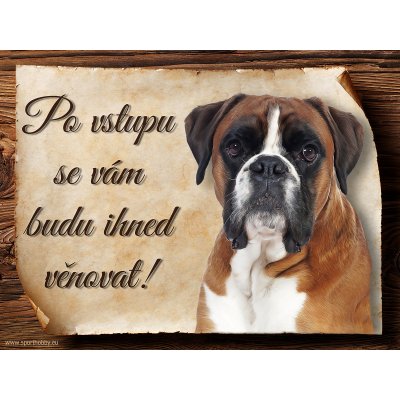 Sport hobby Cedulka Boxer Po vstupu ... 20 x 15 cm – Zbozi.Blesk.cz