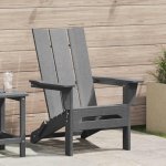Omaxi 890542 Skládací Adirondack židle Světle šedá 74.5 x 80.5 x 90cm Plast – Hledejceny.cz