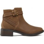 Clarks polokozačky Maye Strap 261680794 Dark Tan Leather – Hledejceny.cz