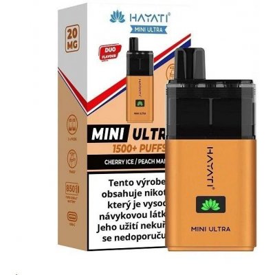 Hayati Mini Ultra Cherry Ice Peach Mango 20 mg 1500 potáhnutí – Zboží Dáma